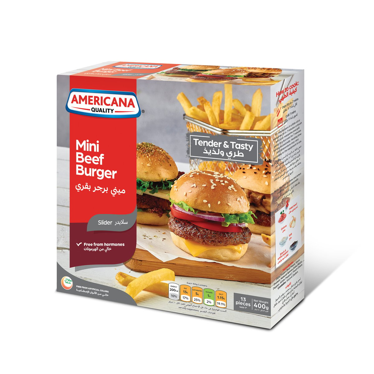 Americana Mini Beef Burger 13 pcs 400 g