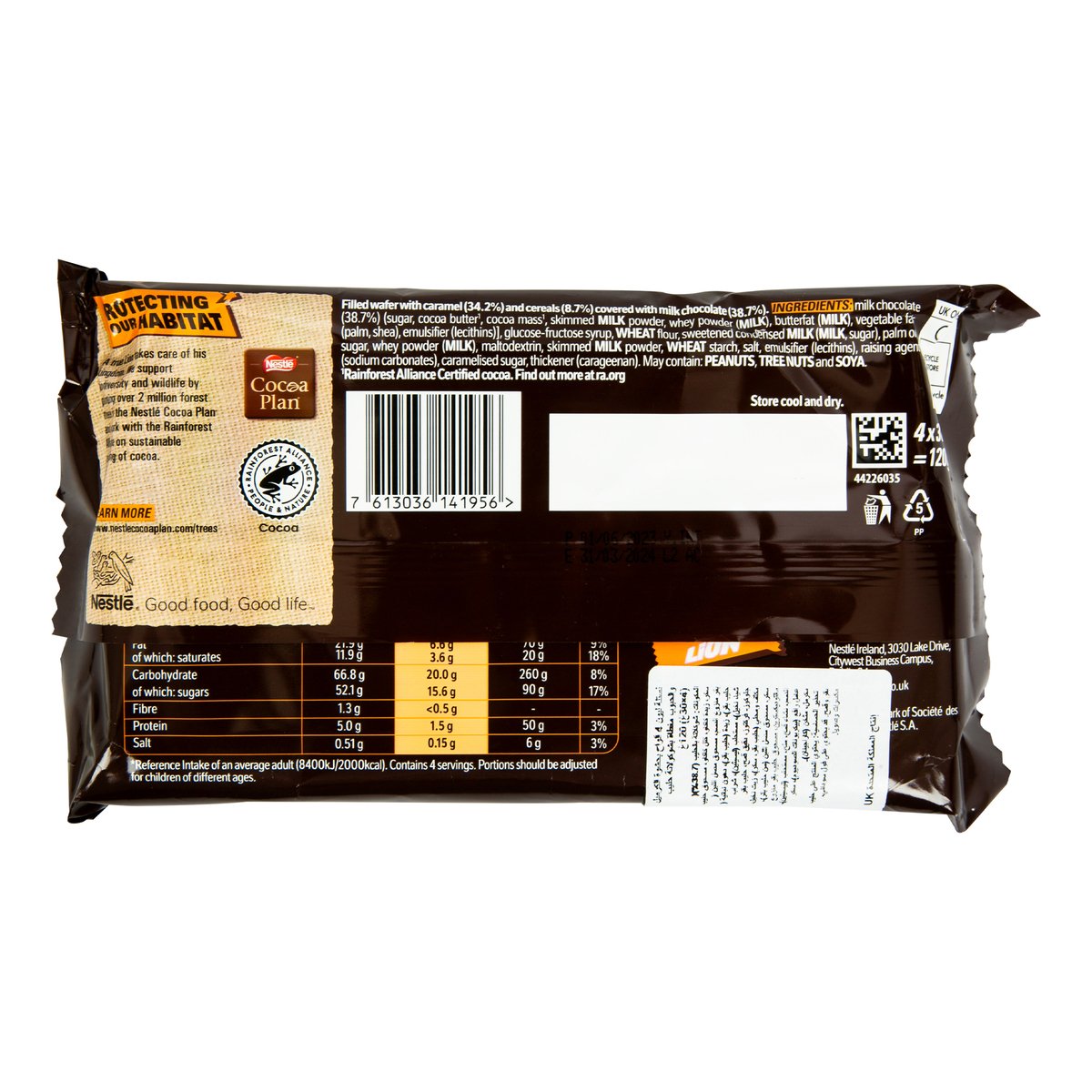 Nestle Lion Snack Size Milk Chocolate 4 x 30 g
