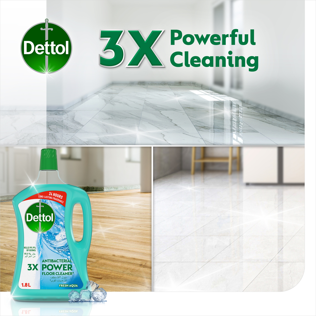Dettol Fresh Aqua Antibacterial Power Floor Cleaner 1.8 Litres