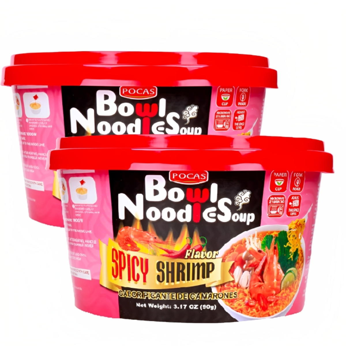 Pocas Bowl Noodle Soup With Spicy Shrimp Flavour 2 x 90 g