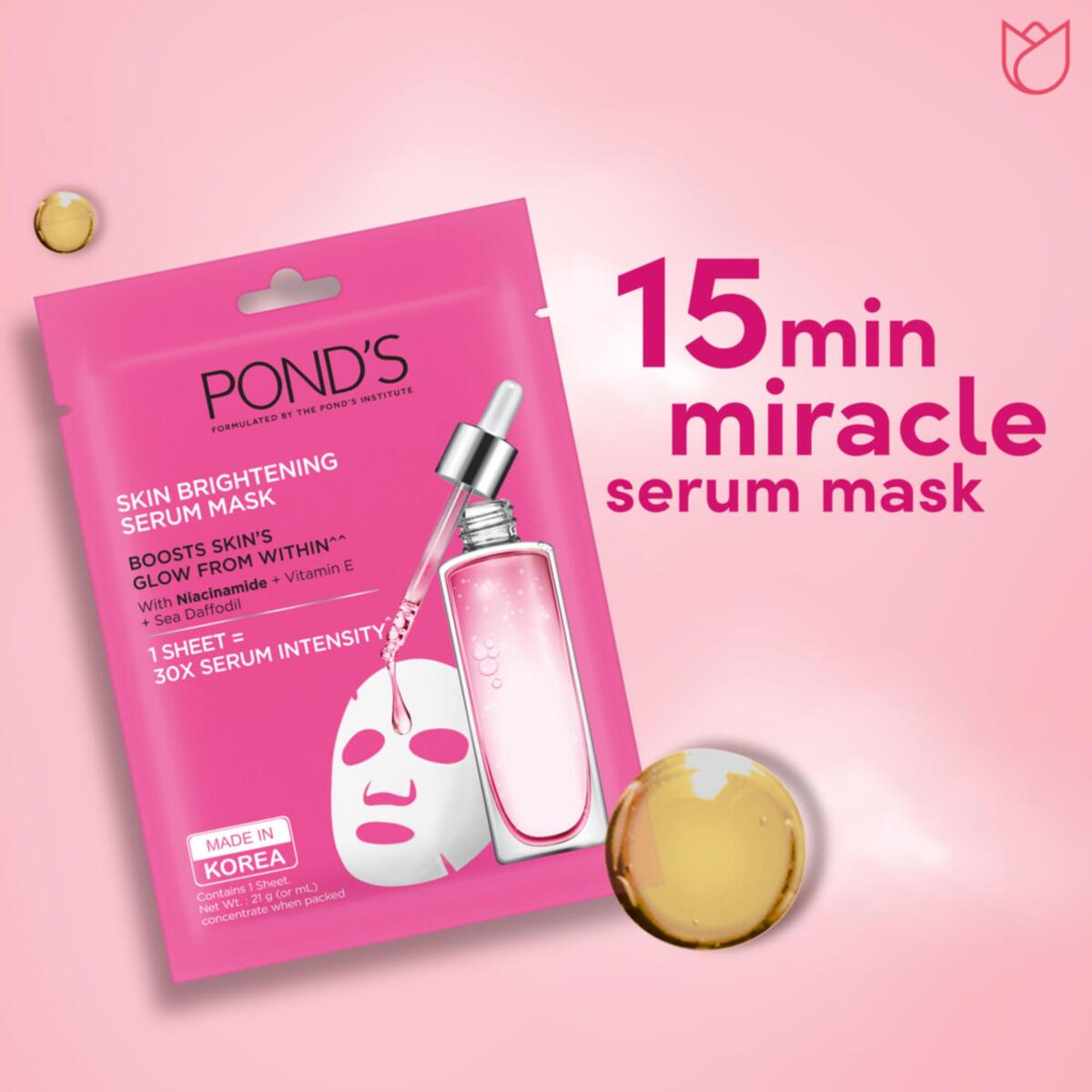Ponds Face Mask Skin Brightening Serum Mask 21 ml