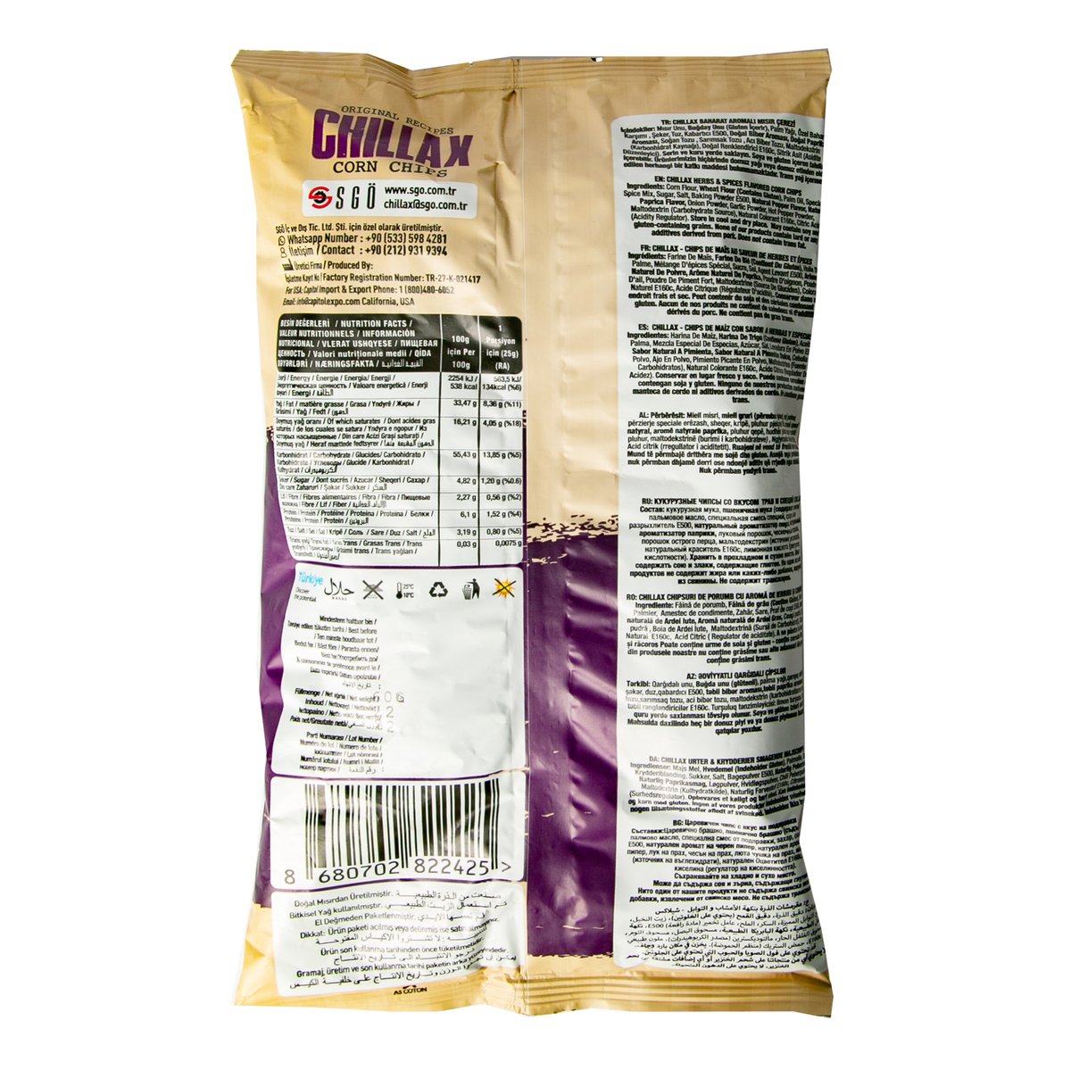 Chillax Herbs & Spices Corn Chips 60 g