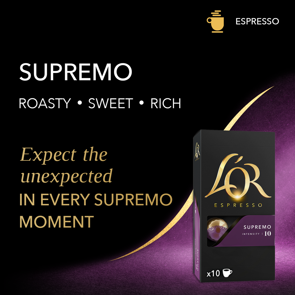L'Or Espresso Supremo Intensity 10 Aluminium Coffee Capsules 10 pcs