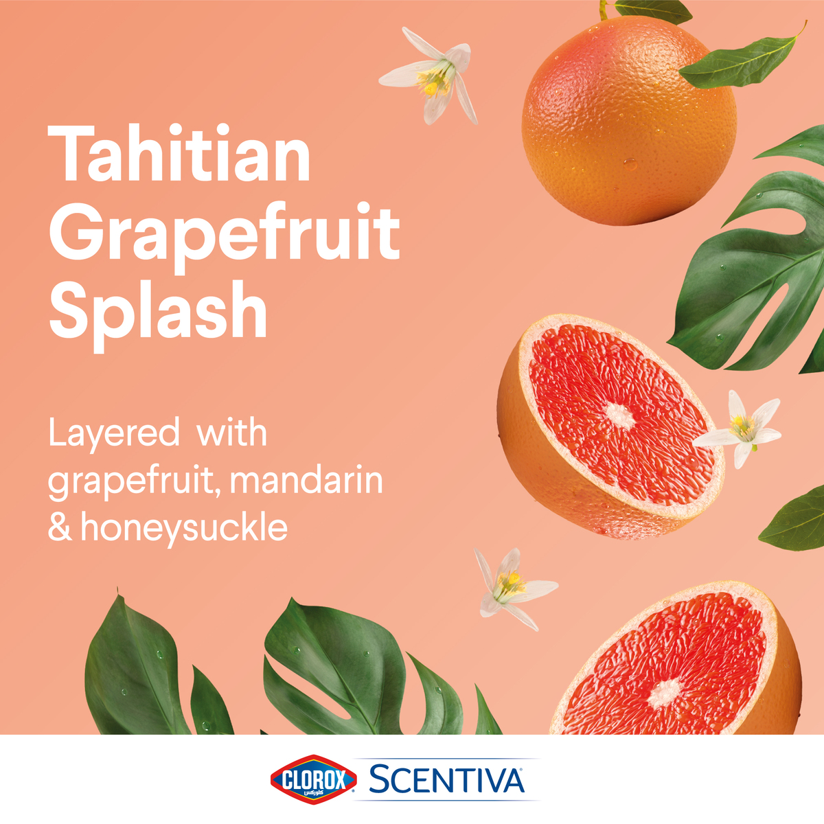 Clorox Scentiva Tahitian Grapefruit Splash Disinfecting Wipes 75 pcs