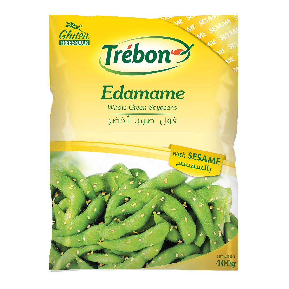 Trebon Edamame Whole Green Soybeans with Sesame Gluten Free 400g