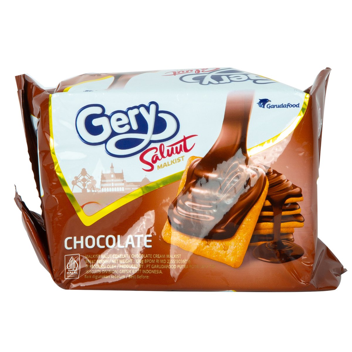 اشتري قم بشراء Gery Saluut Malkist Chocolate Biscuit 100 g Online at Best Price من الموقع - من لولو هايبر ماركت Cream Filled Biscuit في الامارات
