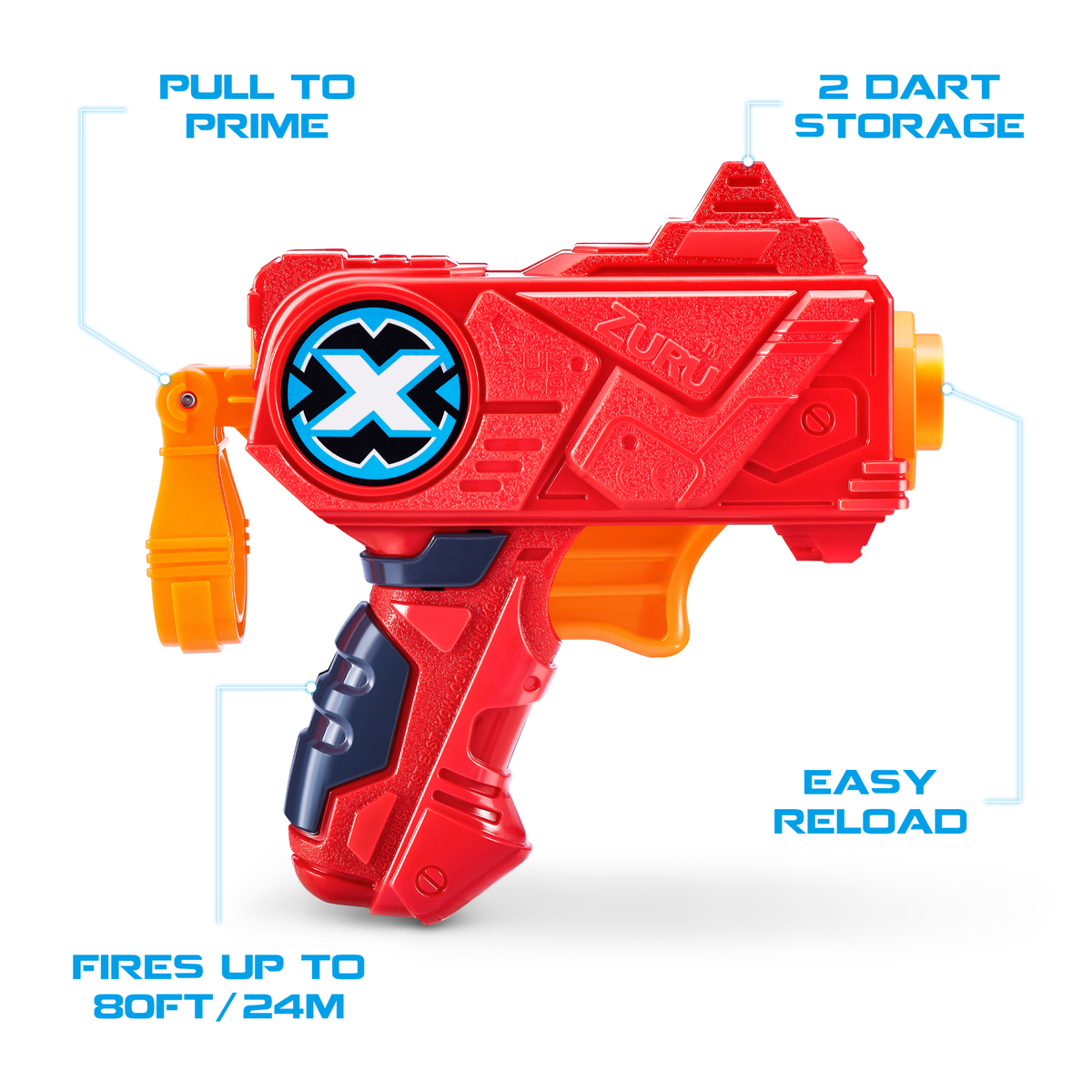 X-Shot Excel Micro Color Card Dart Gun, Red, XS-3613-A