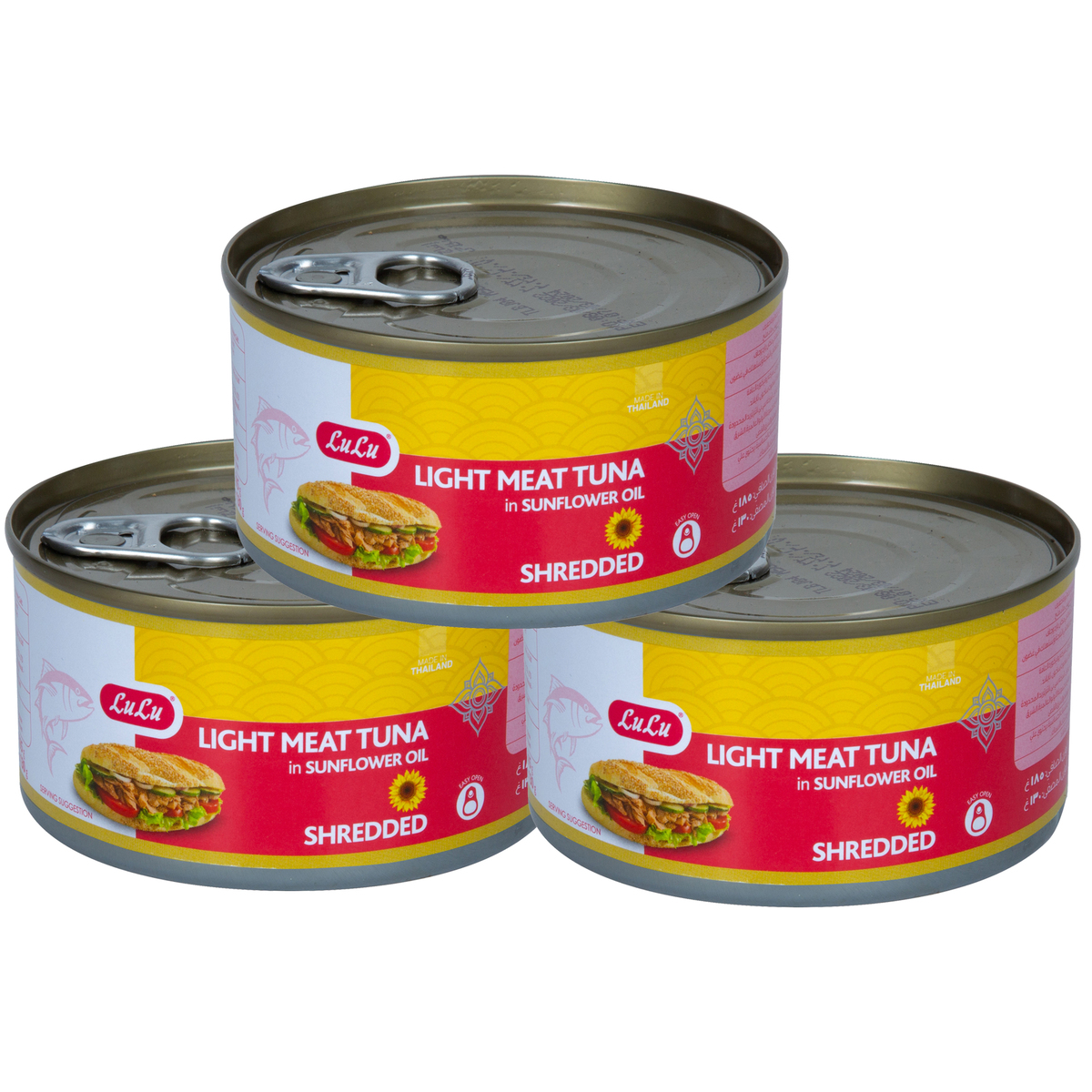 اشتري قم بشراء لولو لحم تونا خفيف مفتتة في زيت دوار الشمس 3 × 185 جم Online at Best Price من الموقع - من لولو هايبر ماركت Canned Tuna في السعودية