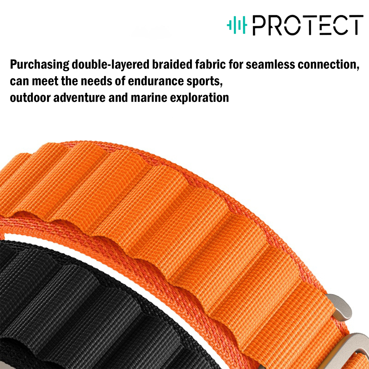 Protect Alpine Loop Apple Watch Ultra Polyester Band Compatible With Apple Watch Band 42mm 44mm 45mm 49mm, Orange