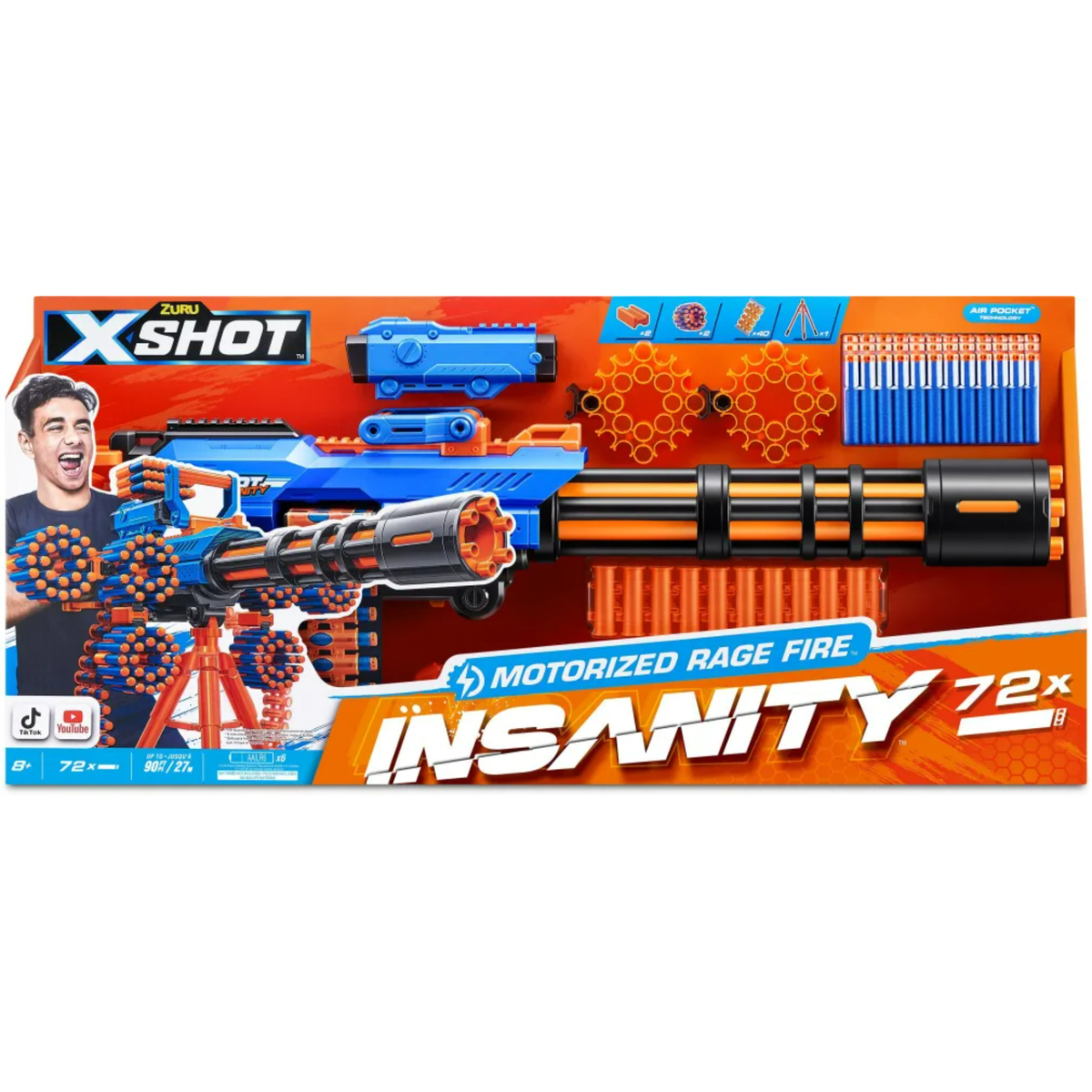 X-Shot Insanity, Motorized Rage Fire with 72 Darts, XS-36605
