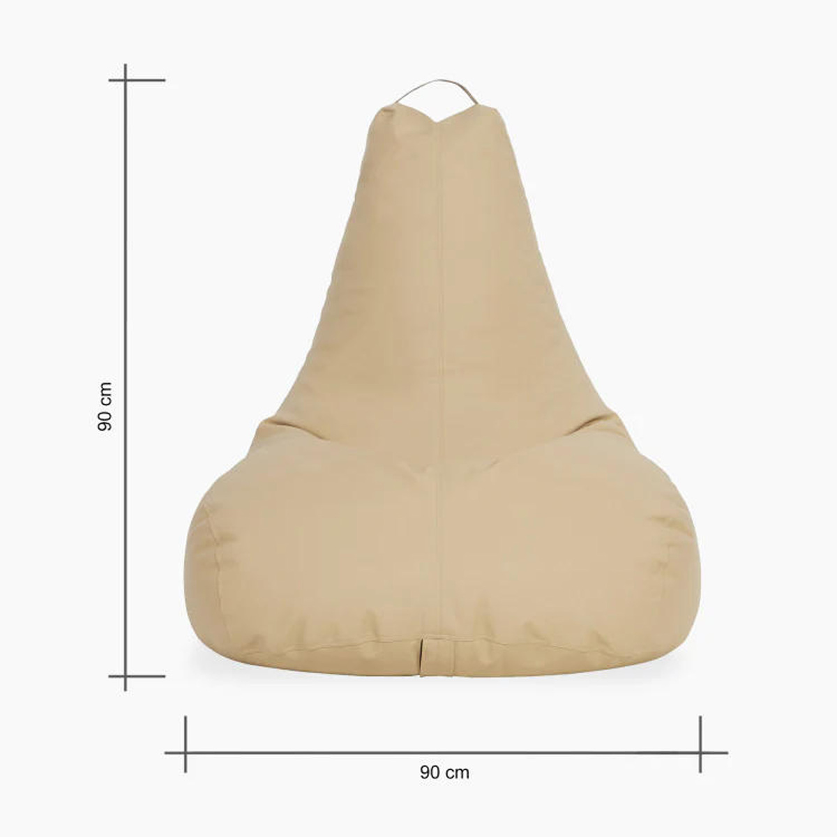 Cotton Home Tear Drop Bean Bag Beige 90x90cm
