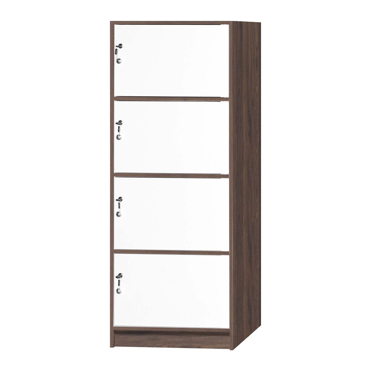 Maple Leaf Wooden Storage Cabinet 4Door With Lock H160xW60xD40cm Walnut White