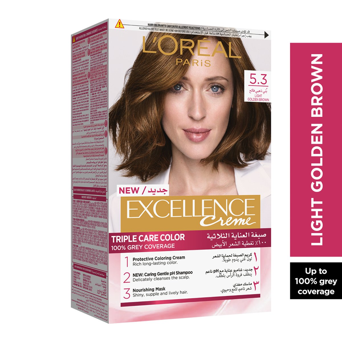 Buy LOreal Paris Excellence Creme Color 5.3 Golden Light Brown 1 pkt Online at Best Price | Permanent Colorants | Lulu Egypt in Egypt