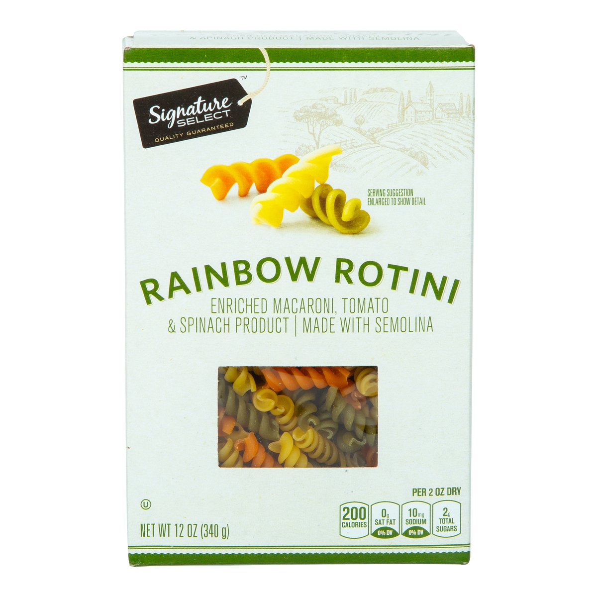 Signature Select Rainbow Rotini Enriched Macaroni, Tomato and Spinach 340 g