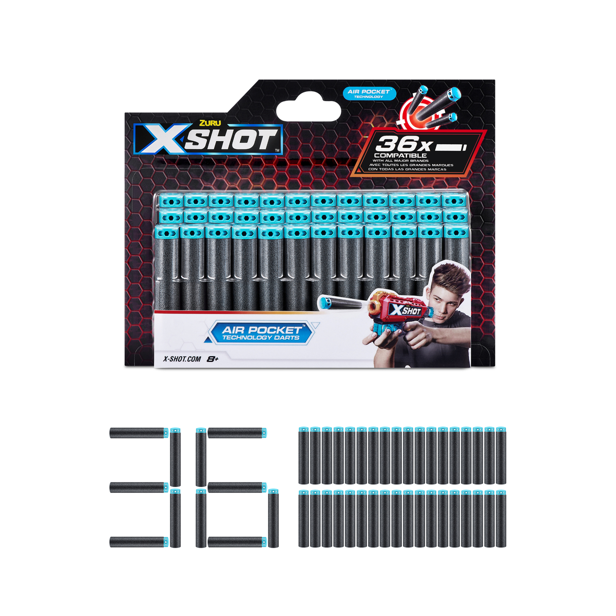 X-Shot Excel Foam Dart Blaster Refill, 36 Darts, XS-3618-A
