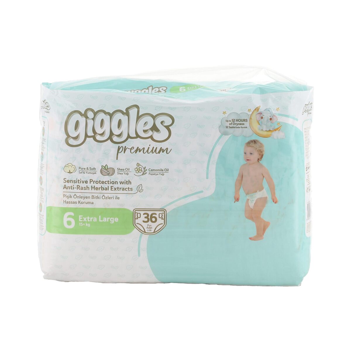 Giggles Premium Baby Diaper Extra Large Size 6 15+kg 36 pcs