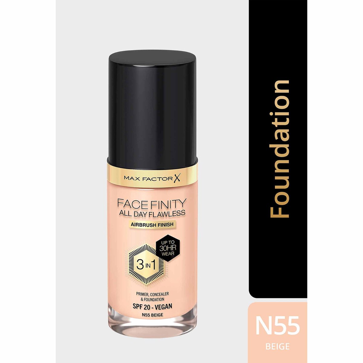Max Factor Facefinity All Day Flawless Foundation N55, Beige, 30 ml