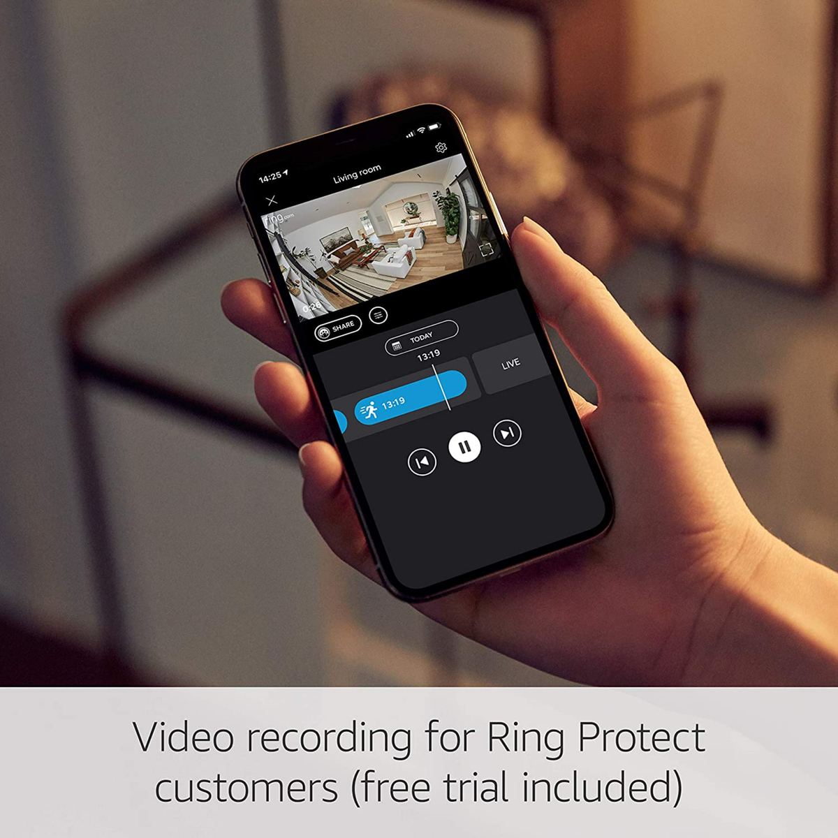 Ring Home Security Indoor Camera, 1080p HD, Black, 8SN1S9-BME1