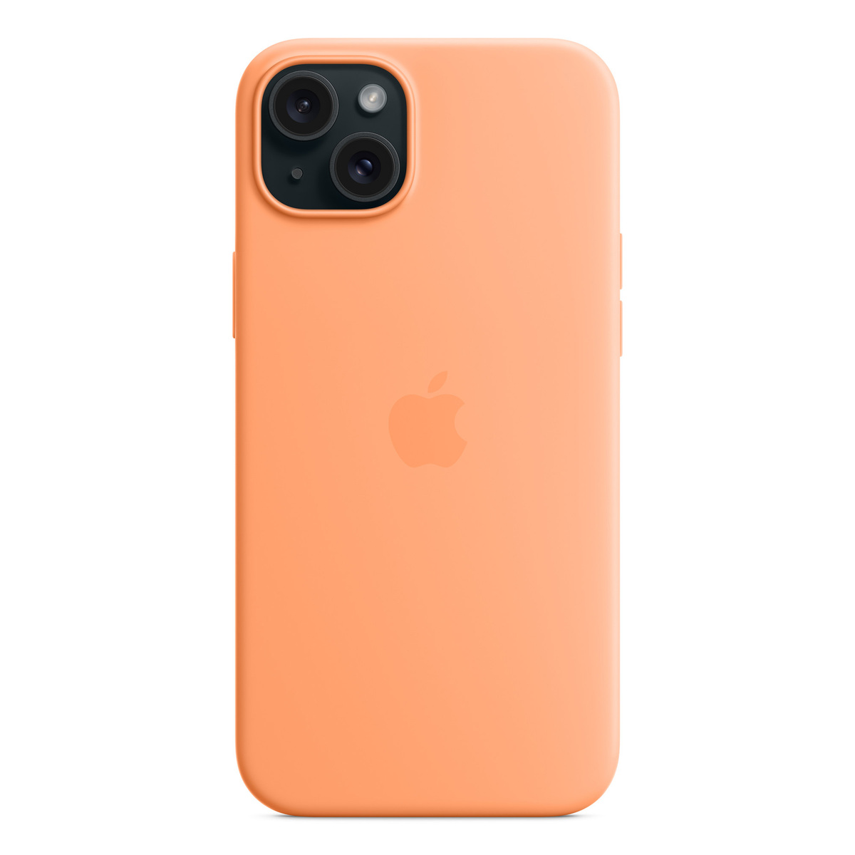 Apple iPhone 15 Plus Silicone Case with MagSafe, Orange Sorbet, MT173ZM/A