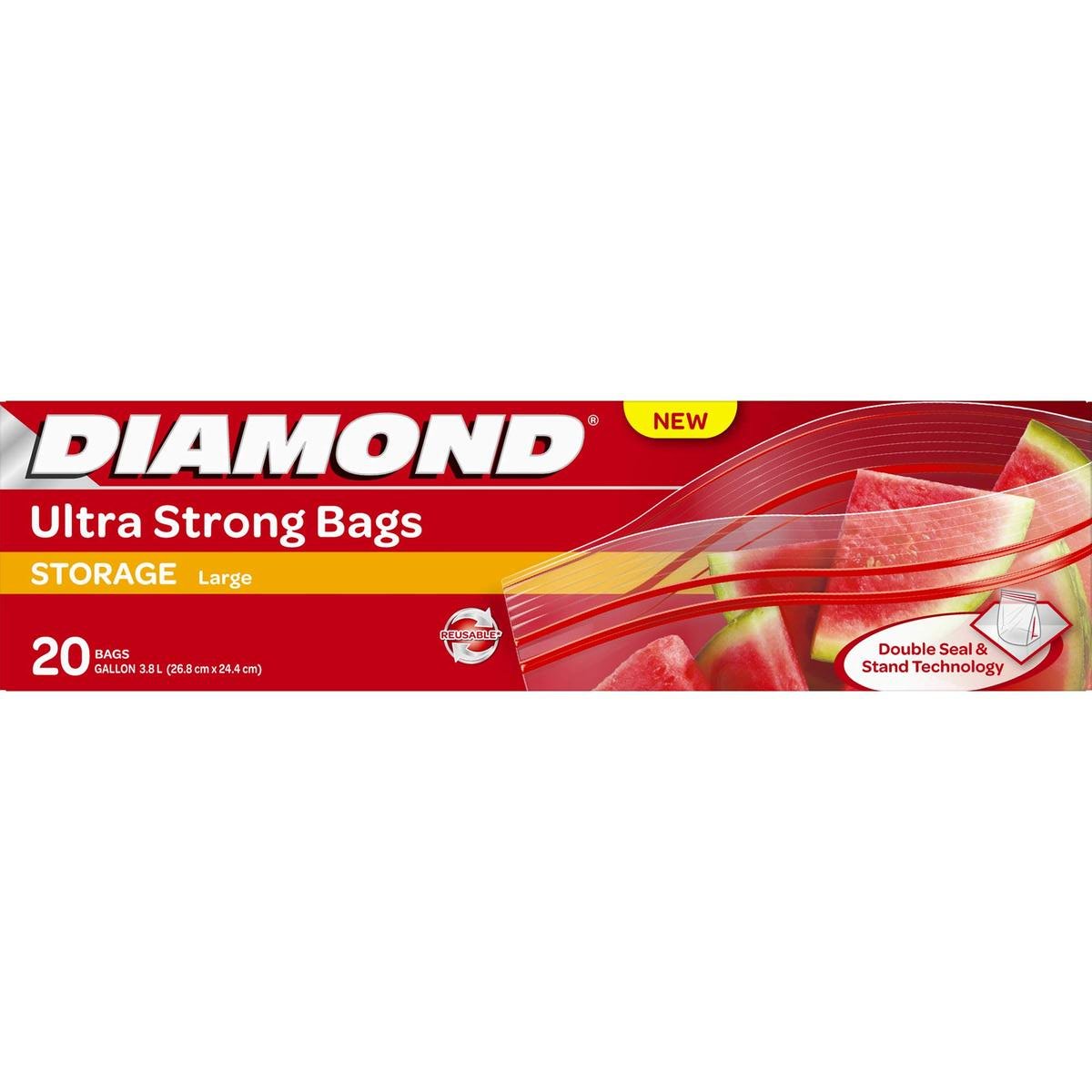Diamond Zipper Bags Large Size 26.8cm x 24.4 cm 20 pcs