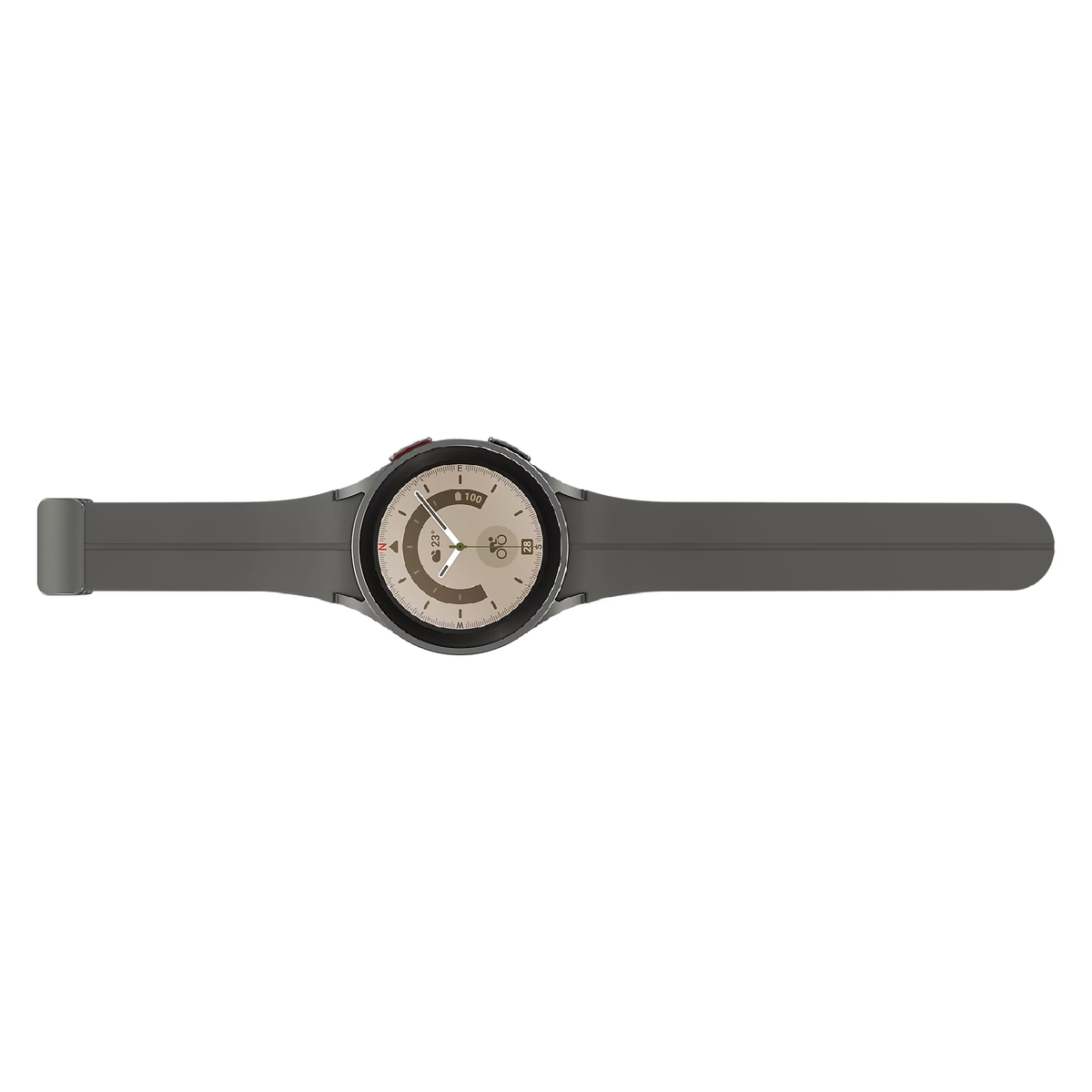 سامسونج ساعة جالكسي ذكية 5 برو LTE ، فضي تيتانيوم ، 45 مم ،  SMR925FZTAXSG
