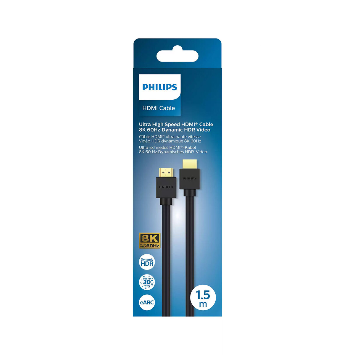 Philips 2.1 8K 60Hz Dynamic HDR HDMI Cable 1.5m Black