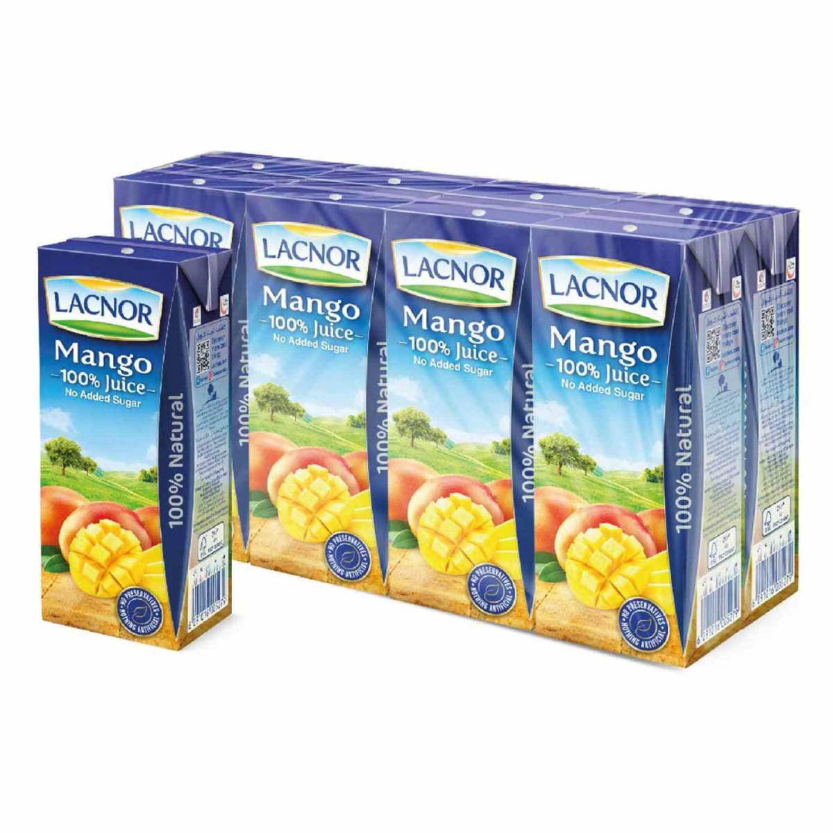 Buy Lacnor Mango Juice No Added Sugar 8 x 180 ml Online at Best Price | Fruit Juice Tetra | Lulu UAE in UAE