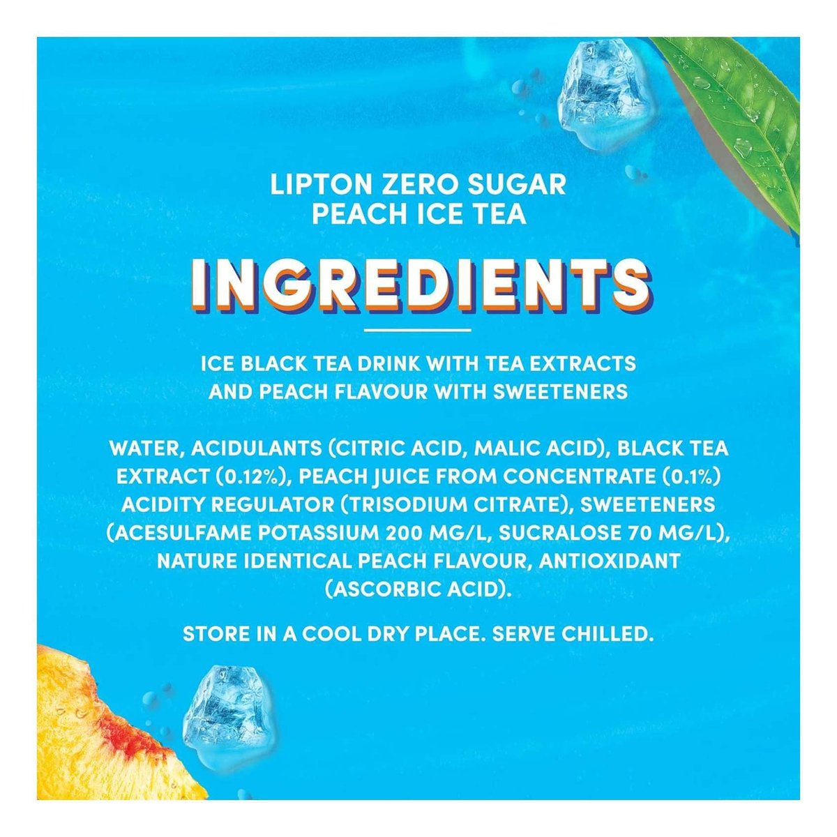 Lipton Zero Sugar Peach Ice Tea 15 x 150 ml