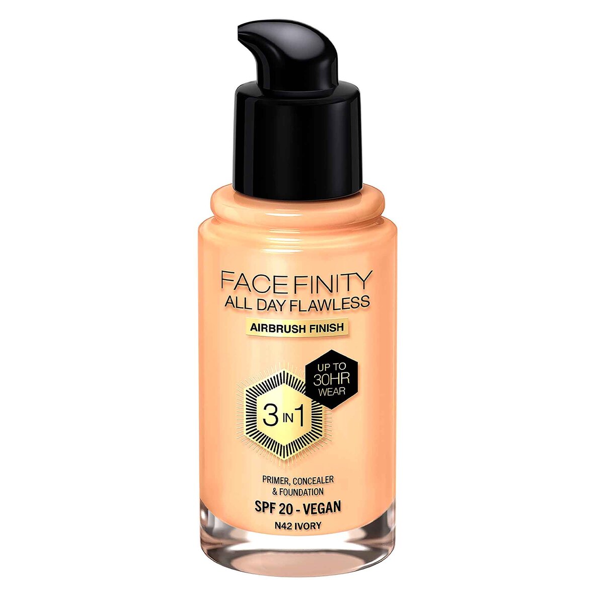Max Factor Facefinity All Day Flawless Foundation N42, Ivory, 30 ml