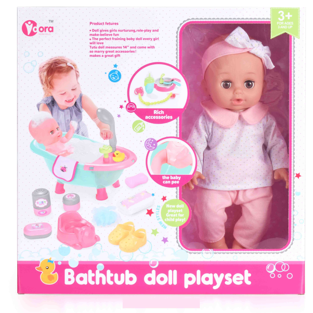 Vdora Baby Doll With Paly Set 14Inch WZB3109 Assorted /Pc