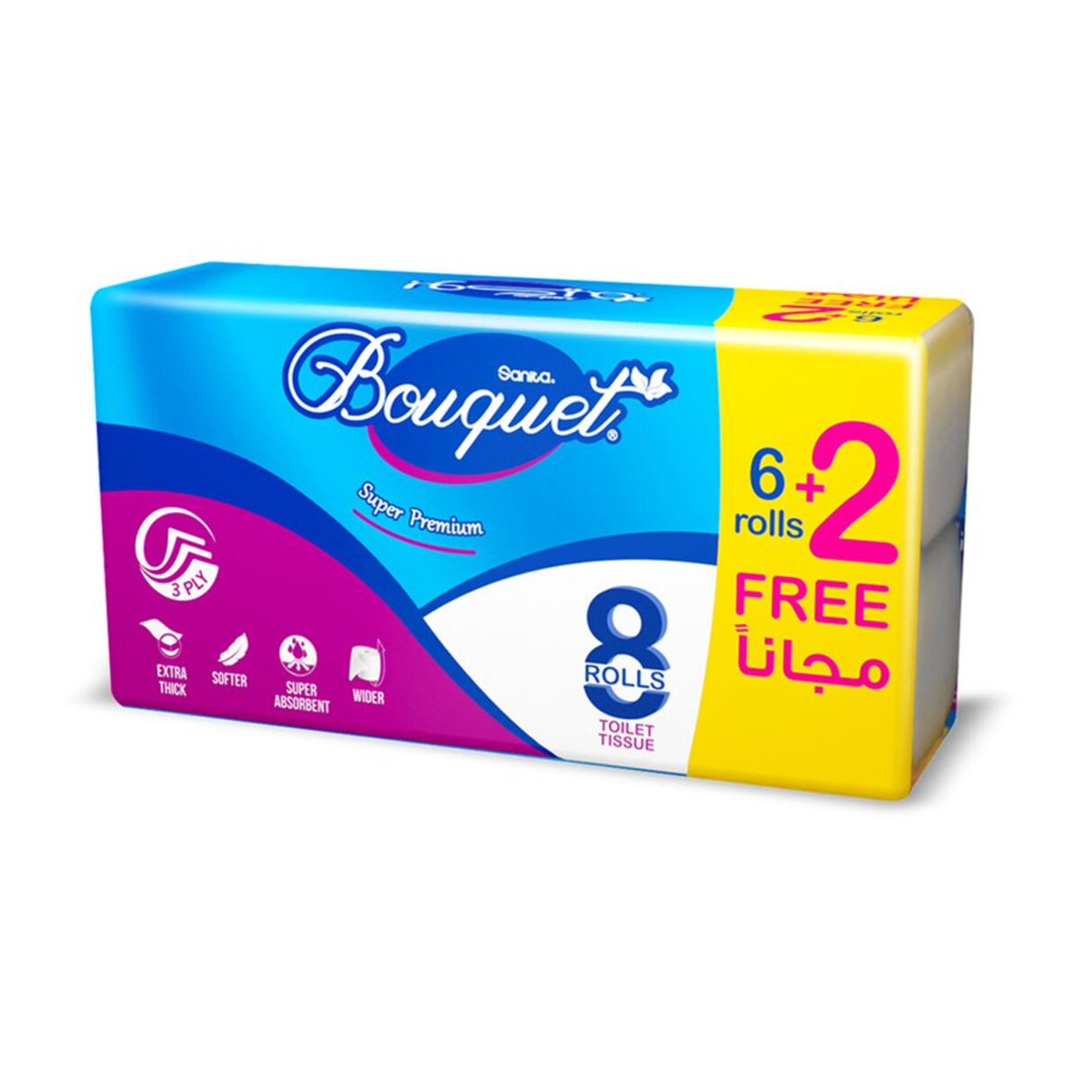 Sanita Bouquet Toilet Tissue 3ply 8 Rolls