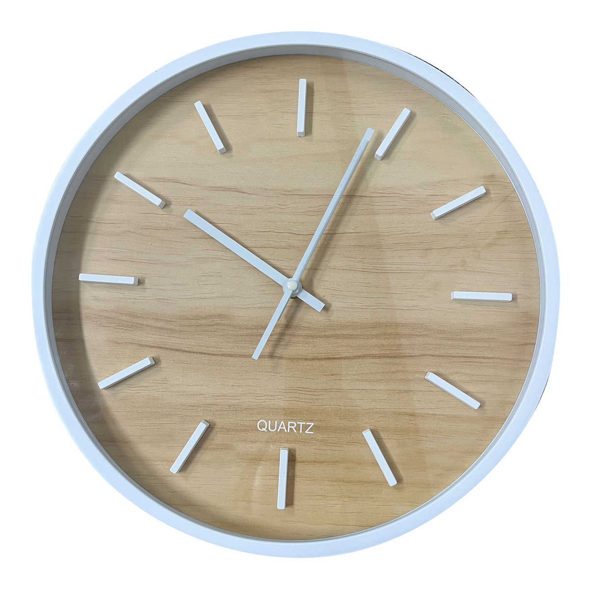 Maple Leaf Home Plastic Wall Clock, Wooden Color Finish, 35 cm, BP-R1402W