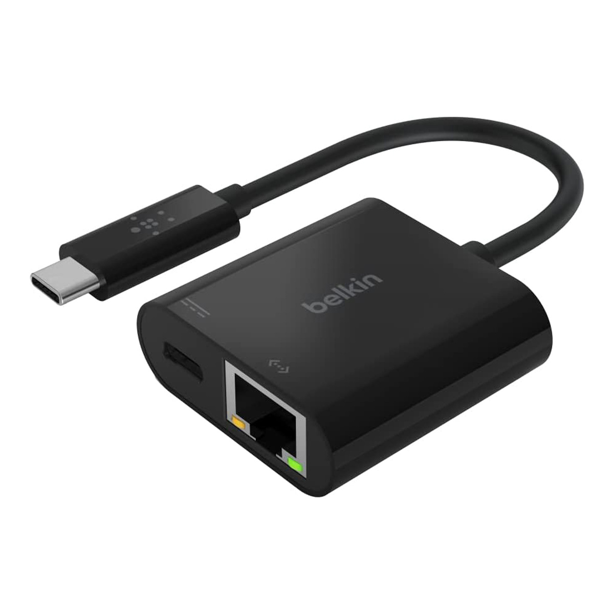 Belkin USB-C to Ethernet + Type-C Charger Adapter, Black, INC001BTBLK