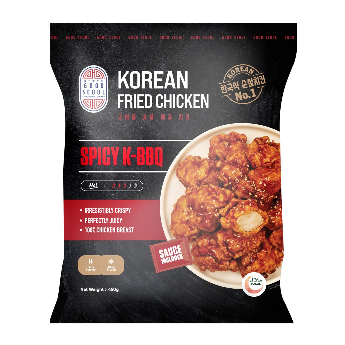 Good Seoul Spicy K-BBQ Korean Fried Chicken 450 g