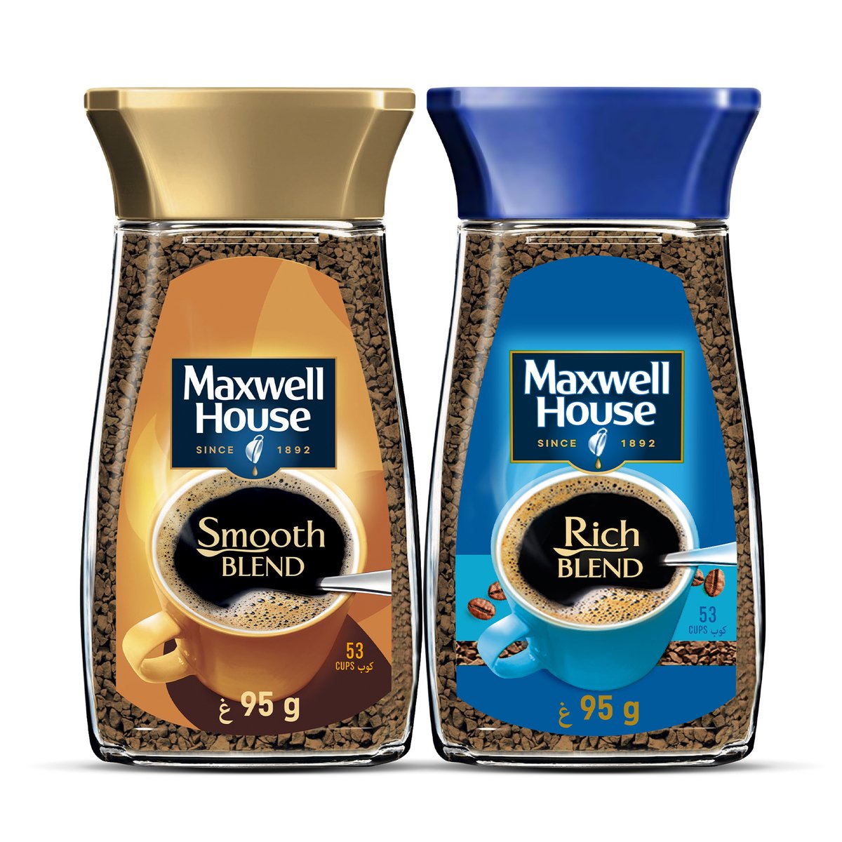 Maxwell House Smooth Blend Coffee 95 g + Rich Blend 95 g
