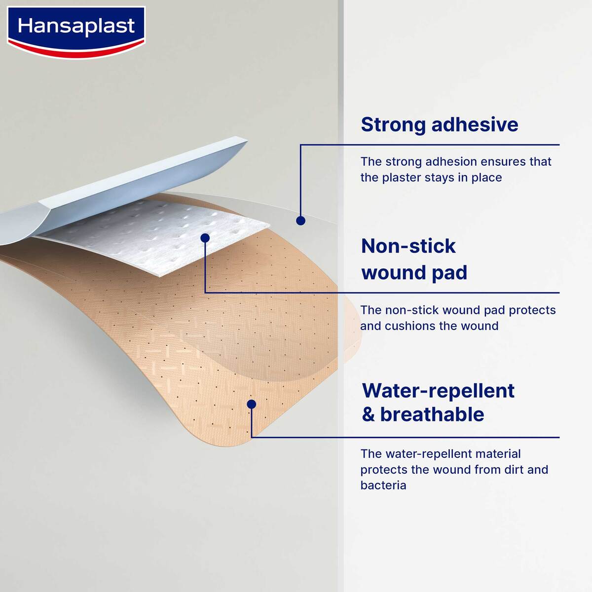 Hansaplast Universal Plasters Water-Resistant & Strong Adhesion 100 pcs
