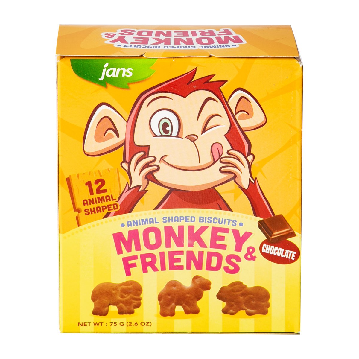 Jans Animal Shaped Chocolate Biscuits 75 g