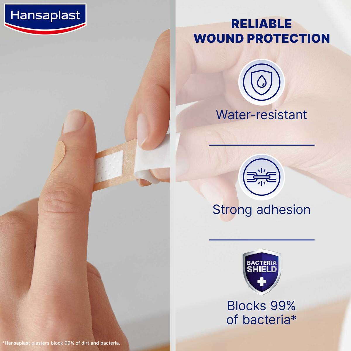Hansaplast Universal Plasters Water-Resistant & Strong Adhesion 100 pcs