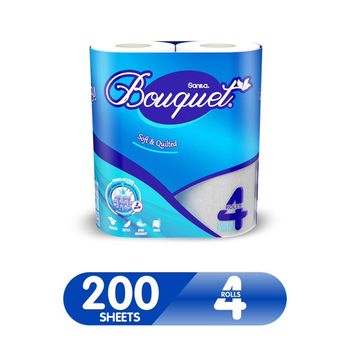 Buy Sanita Toilet Tissue Bouquet 200 Sheets 4 Rolls Online at Best Price | Toilet Rolls | Lulu Kuwait in UAE
