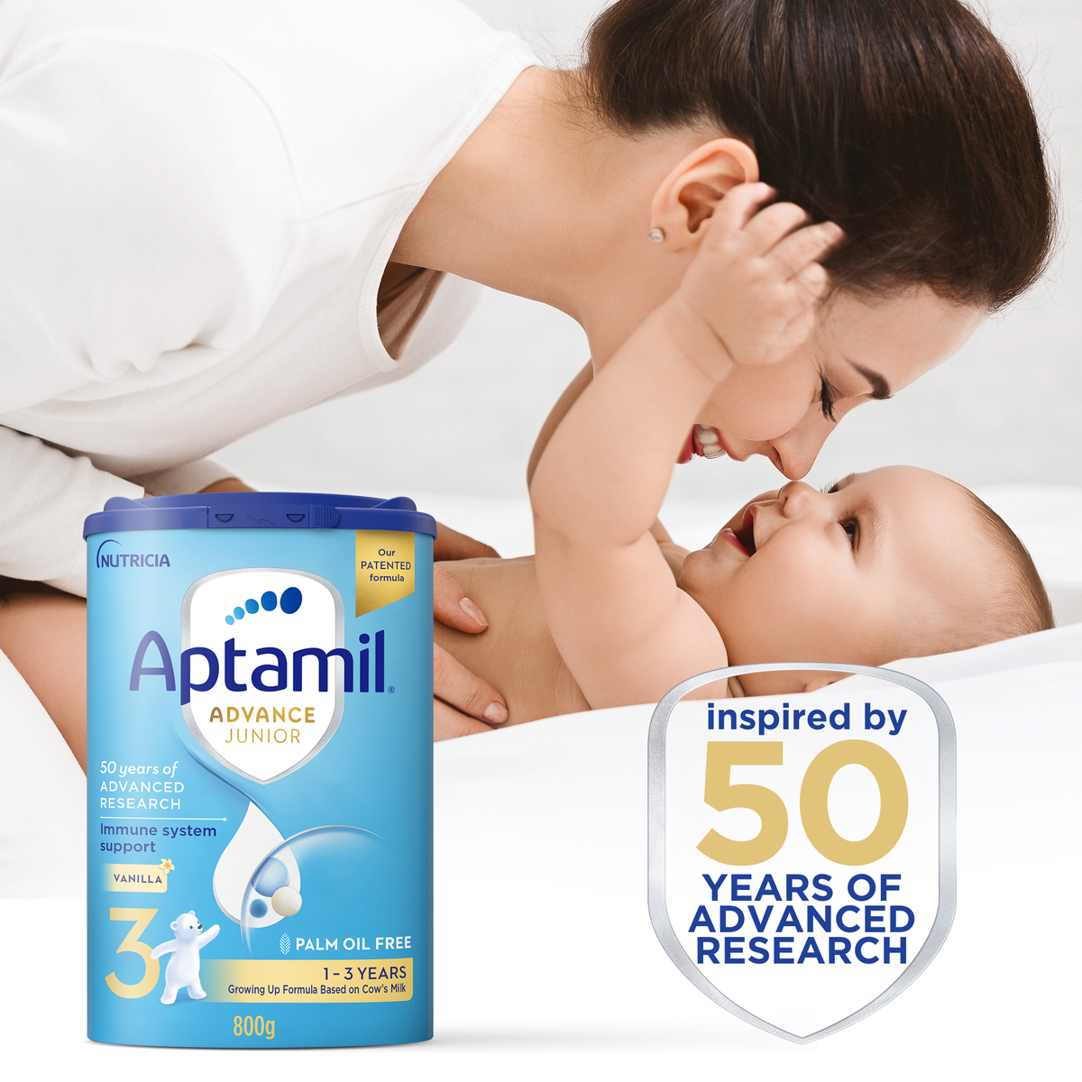 Aptamil Advance Junior Stage 3 Growing Up Formula Vanilla Flavour From 1-3 Years Value Pack 2 x 800 g