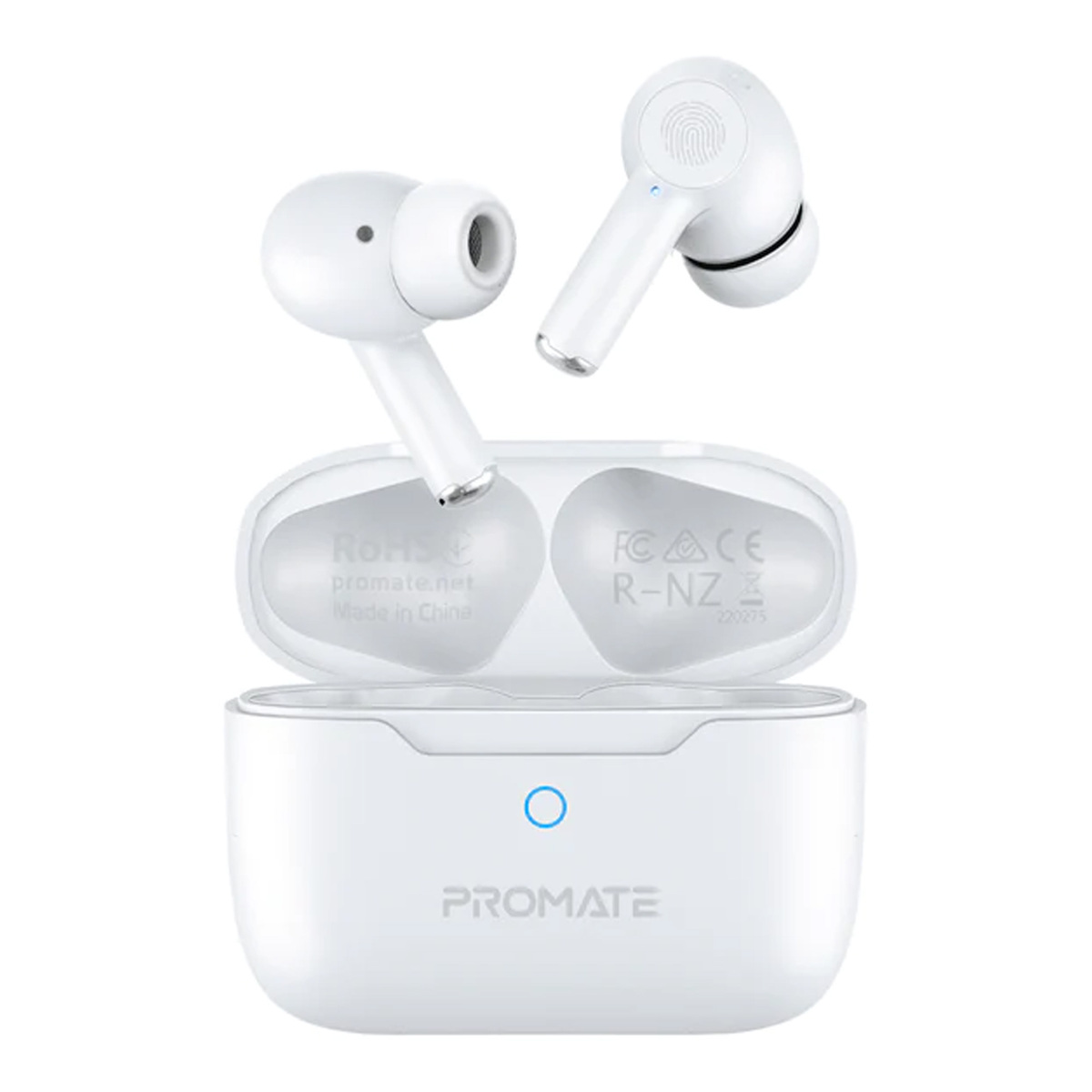 Promate High-Definition ANC TWS Earphones with intellitouch ProPods White