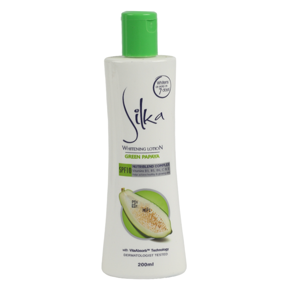 Silka Green Papaya Skin Whitening Lotion 200 ml