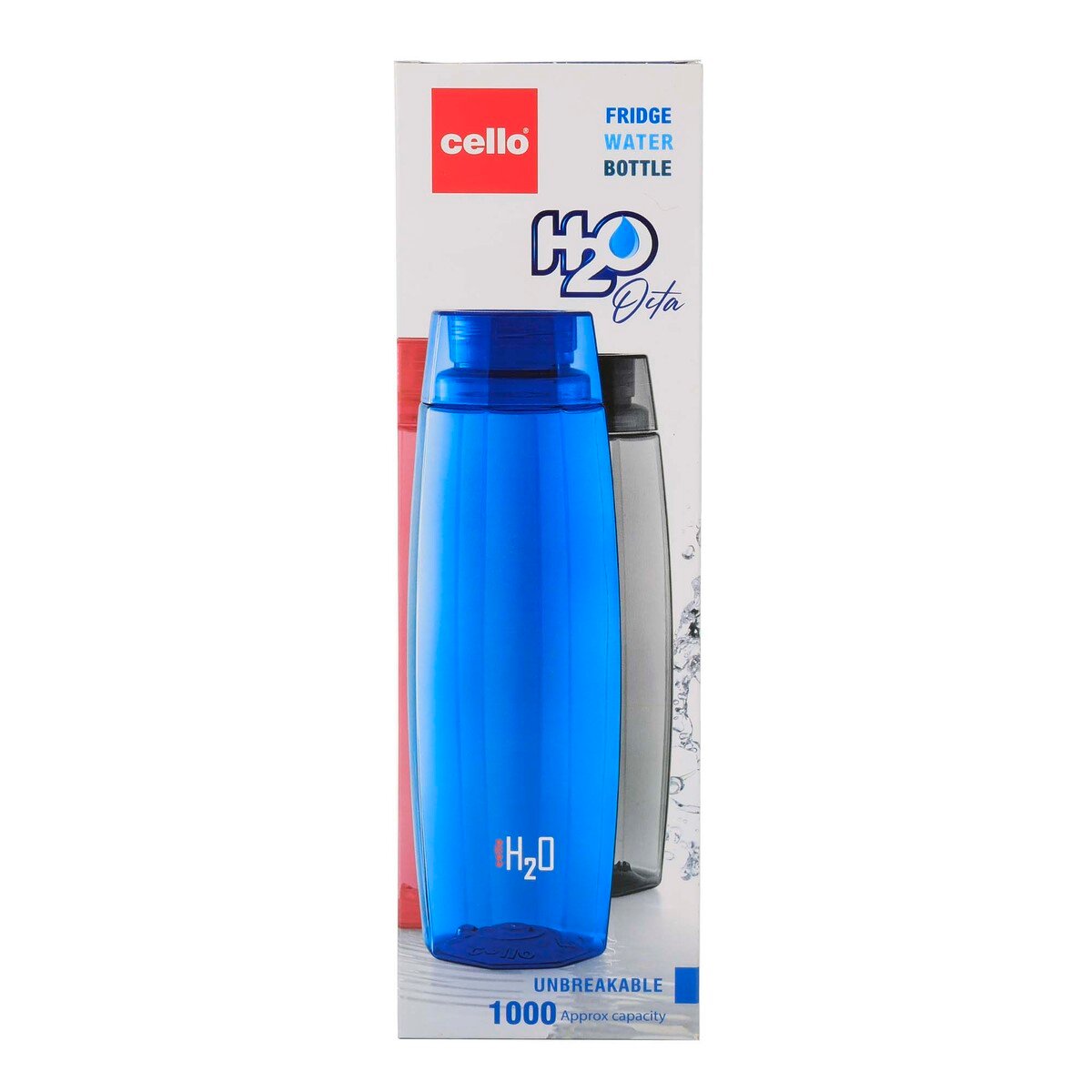 Cello H2O Octa Plastic Water Bottle, 1 L, Blue, Octav1000