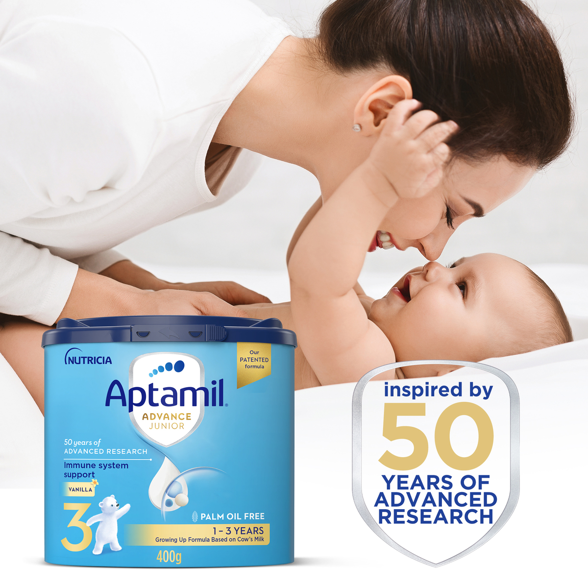 Aptamil Advance Junior Stage 3 Growing Up Formula Vanilla Flavour From 1-3 Years 400 g