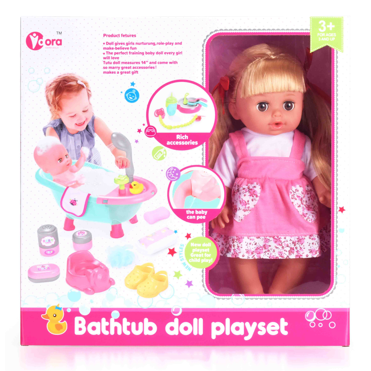 Vdora Baby Doll With Paly Set 14Inch WZB3109 Assorted /Pc