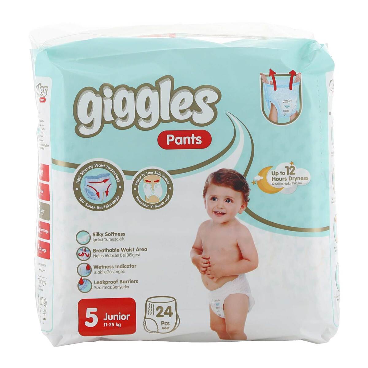 Giggles Baby Diaper Pants Junior Size 5 11-25kg 24 pcs