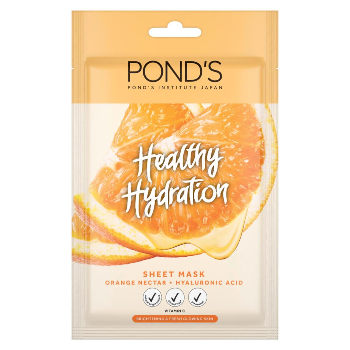 اشتري قم بشراء Ponds Healthy Hydration Orange Nectar Sheet Mask, 25 ml Online at Best Price من الموقع - من لولو هايبر ماركت Face Mask في الامارات