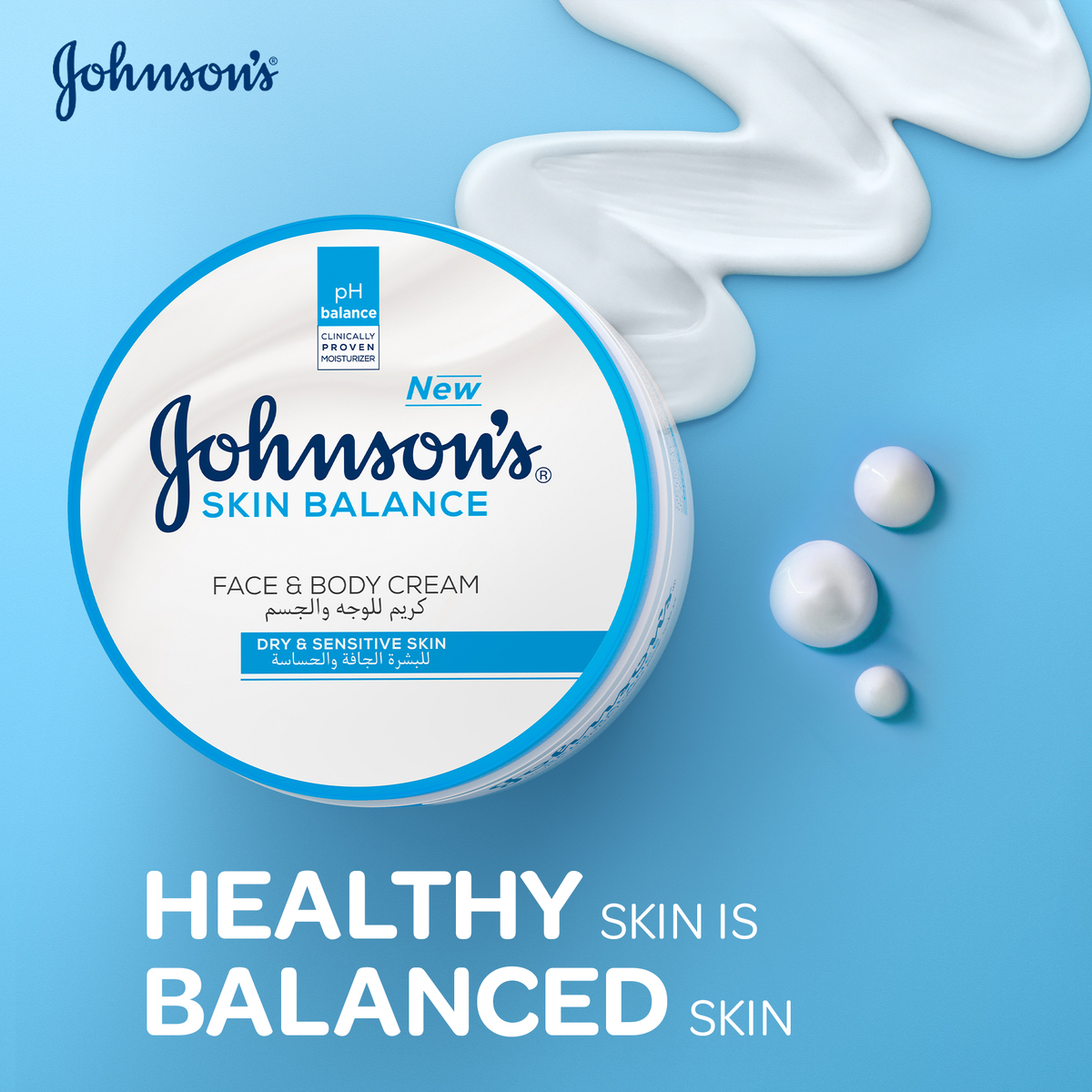 Johnson's Skin Balance Face & Body Cream Dry & Sensitive Skin 300 ml