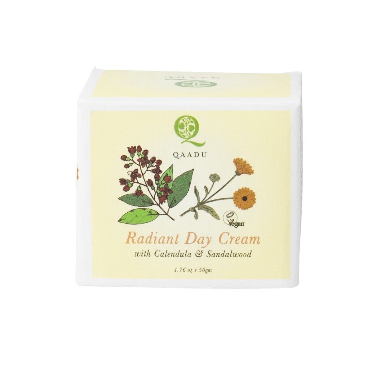 Qaadu Radiant Day Cream With Calendula & Sandalwood Extracts for Hydrate & Youthful Skin 50 g