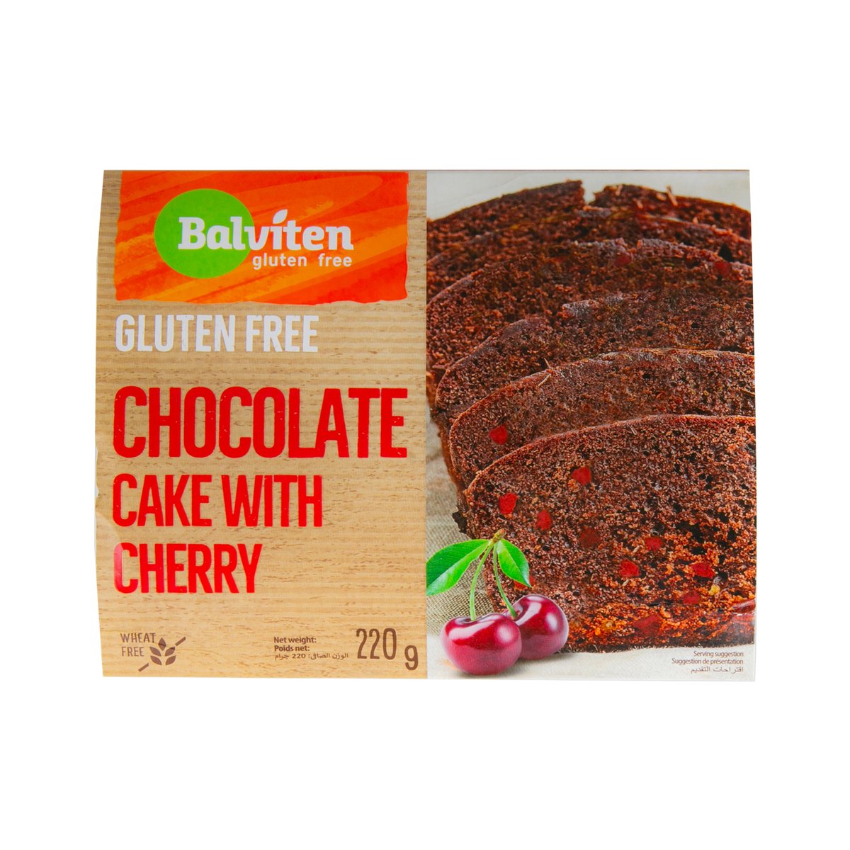 اشتري قم بشراء Balviten Chocolate Cake With Cherry Gluten Free 220 g Online at Best Price من الموقع - من لولو هايبر ماركت Brought In Cakes في الامارات